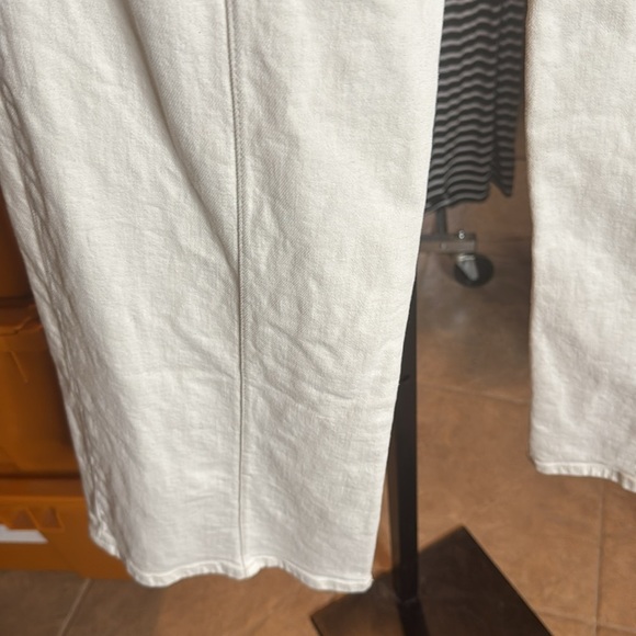 Pilcro Clean-Seamed High-Rise Wide-Leg Cream Jeans Size 30 - Picture 6 of 11